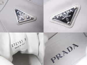 PRADA プラダアスリートアスリート トライアングルシューズ ホワイト 2TE183 サイズ9 良品中古 62035 