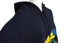Load image into Gallery viewer, HERMES エルメス パーカー フーディー 22SS サイズXXL ホースレザーパッチ プルオーバー ネイビー コットン 美品 中古 62045