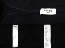 Load image into Gallery viewer, CELINE セリーヌ ルーズ フーディー パーカー サイズXL ブラック ロゴ プリント ジップアップ コットン 2Y497670Q 美品 中古 62047