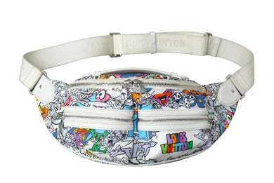 LOUIS VUITTON ルイヴィトン ウエストバッグ バムバッグ マルチポケット ホワイト マルチカラー M21853 モノグラム コミックス 美品 中古 62050