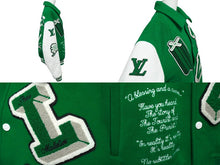 Load image into Gallery viewer, LOUIS VUITTON ルイヴィトン エンブロイダリー バーシティジャケット 21AW RM212 MJY HLL69E グリーン サイズ52 美品 中古 62052