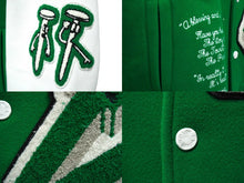 Load image into Gallery viewer, LOUIS VUITTON ルイヴィトン エンブロイダリー バーシティジャケット 21AW RM212 MJY HLL69E グリーン サイズ52 美品 中古 62052