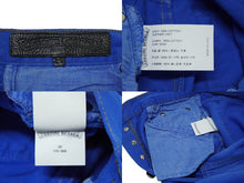 Load image into Gallery viewer, 極美品 CHROME HEARTS クロムハーツ クロスパッチ デニムパンツ ブルー レザー タタキ ダメージ シルバー金具 サイズ29 中古 62062