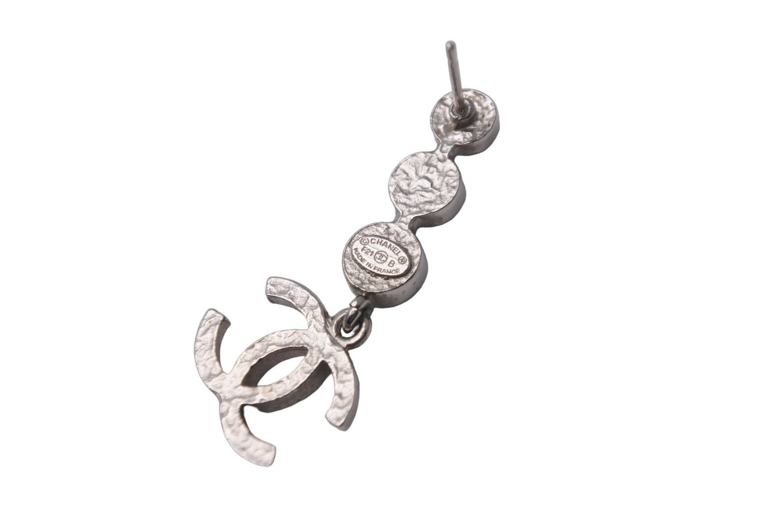 CHANEL シャネル ピアス ココマーク F21B刻印 シルバー ライン