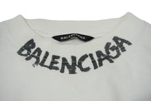 Load image into Gallery viewer, BALENCIAGA バレンシアガ 長袖Ｔシャツ 21SS サイズM モックネック ネックロゴ コットン ホワイト 646035 美品 中古 62069