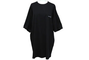 極美品 BALENCIAGA バレンシアガ 半袖Ｔシャツ サイズL スモールロゴ ブランドロゴ ブラック コットン 556150 中古 62070