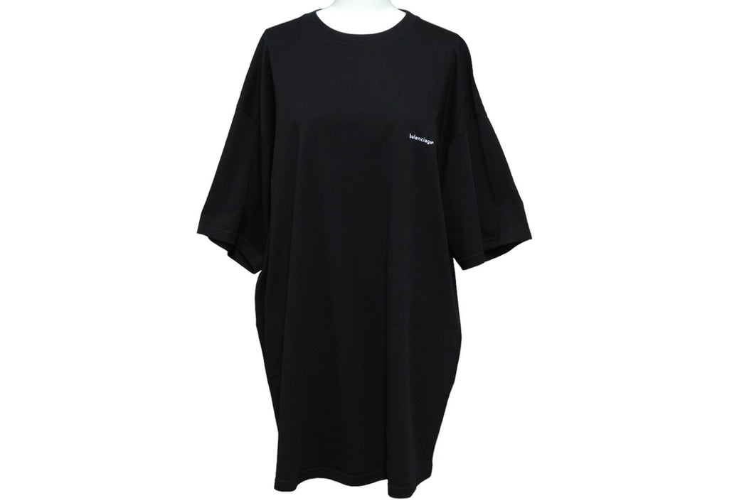 極美品 BALENCIAGA バレンシアガ 半袖Ｔシャツ サイズL スモールロゴ ブランドロゴ ブラック コットン 556150 中古 62070
