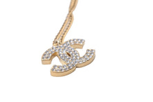 Load image into Gallery viewer, CHANEL シャネル ネックレス ココマーク 01C刻印 全長41cm ラインストーン ゴールド メタル フランス製 美品 中古 62071