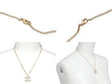 Load image into Gallery viewer, CHANEL シャネル ネックレス ココマーク 01C刻印 全長41cm ラインストーン ゴールド メタル フランス製 美品 中古 62071