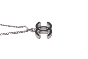 CHANEL シャネル ネックレス ココマーク 07V刻印 全長43.5cm 5.8g リバーシブル ブラック シルバー メタル 美品 中古 62072