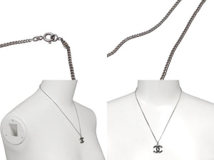 CHANEL シャネル ネックレス ココマーク 07V刻印 全長43.5cm 5.8g リバーシブル ブラック シルバー メタル 美品 中古 62072