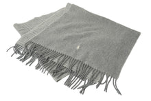 画像をギャラリービューアに読み込む, POLO RALPH LAUREN ポロラルフローレン マフラー ロゴ 刺繍 無地 ユニセックス グレー 美品 中古 62077