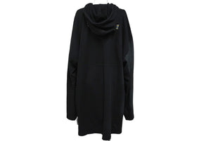 極美品 BALENCIAGA バレンシアガ パーカー フーディー サイズ3 ドッキング ロング丈 プリント コットン ブラック 704026 中古 62080