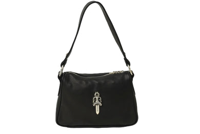 新品未使用 CHROME HEARTS クロムハーツ チキンナゲットスモール ショルダーバッグ ダガー レザー シルバー925 ブラック 中古 62087