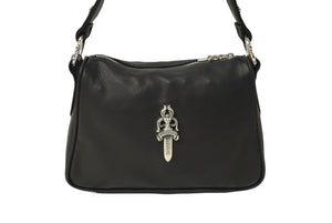 新品未使用 CHROME HEARTS クロムハーツ チキンナゲットスモール ショルダーバッグ ダガー レザー シルバー925 ブラック 中古 62087