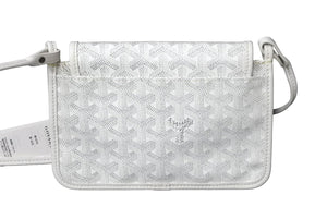 新品未使用 GOYARD ゴヤール プリュメ ショルダーバッグ ポーチウォレット ホワイト PVC レザー シルバー金具 中古 62098