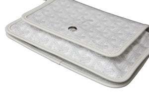 新品未使用 GOYARD ゴヤール プリュメ ショルダーバッグ ポーチウォレット ホワイト PVC レザー シルバー金具 中古 62098