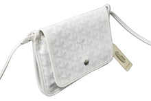 Load image into Gallery viewer, 新品未使用 GOYARD ゴヤール プリュメ ショルダーバッグ ポーチウォレット ホワイト PVC レザー シルバー金具 中古 62098