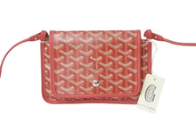 画像をギャラリービューアに読み込む, 新品未使用 GOYARD ゴヤール プリュメ ショルダーバッグ ポーチウォレット レッド PVC レザー シルバー金具 中古 62099
