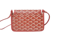 画像をギャラリービューアに読み込む, 新品未使用 GOYARD ゴヤール プリュメ ショルダーバッグ ポーチウォレット レッド PVC レザー シルバー金具 中古 62099