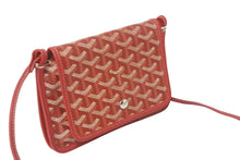 画像をギャラリービューアに読み込む, 新品未使用 GOYARD ゴヤール プリュメ ショルダーバッグ ポーチウォレット レッド PVC レザー シルバー金具 中古 62099