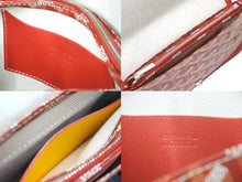 画像をギャラリービューアに読み込む, 新品未使用 GOYARD ゴヤール プリュメ ショルダーバッグ ポーチウォレット レッド PVC レザー シルバー金具 中古 62099