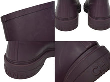 Load image into Gallery viewer, CHANEL シャネル ロング レイン ブーツ パープル ラバー ココマーク ロゴ 22A シューズ 靴 G38355 サイズ38 美品 中古 62101