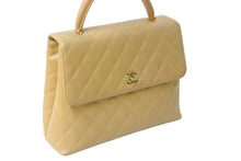 Load image into Gallery viewer, CHANEL シャネル ハンドバッグ マトラッセ ココマーク ヴィンテージ キャビアスキン ベージュ ゴールド金具 A12397 美品 中古 62104