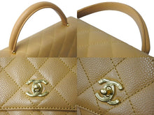 Load image into Gallery viewer, CHANEL シャネル ハンドバッグ マトラッセ ココマーク ヴィンテージ キャビアスキン ベージュ ゴールド金具 A12397 美品 中古 62104