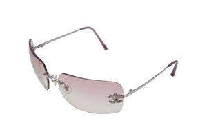 CHANEL シャネル 62◻︎17 120 4017-D c 124/58 サングラス プラスチック メタル パープル シルバー ココマーク 美品 中古 62015 正規品