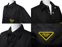 画像をギャラリービューアに読み込む, PRADA プラダ Re-Nylon Shirt 長袖シャツ SC520 S201 20SS リサイクルナイロン サイズXS ブラック 美品 中古 62106 