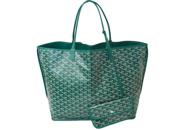 極美品 GOYARD ゴヤール アンジュGM トートバッグ ANJOUSGMLCG09TY09P PVCコーティングキャンバス グリーン 中古 62111