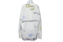 画像をギャラリービューアに読み込む, VETEMENTS ヴェトモン 19SS USS196003 ペイント総柄長袖シャツ ホワイト系 XS サイズ美品 中古 62114 