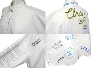 VETEMENTS ヴェトモン 19SS USS196003 ペイント総柄長袖シャツ ホワイト系 XS サイズ美品 中古 62114 