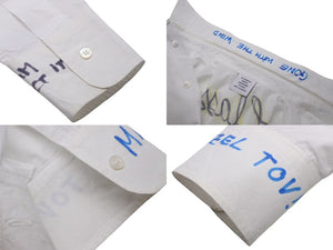 VETEMENTS ヴェトモン 19SS USS196003 ペイント総柄長袖シャツ ホワイト系 XS サイズ美品 中古 62114 