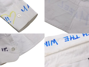 VETEMENTS ヴェトモン 19SS USS196003 ペイント総柄長袖シャツ ホワイト系 XS サイズ美品 中古 62114 