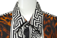 画像をギャラリービューアに読み込む, POJIENO SPORT 長袖シャツ サイズ48/M 比翼デザイン 総柄プリント マルチカラー ドレープ 良品 中古 62116