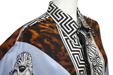 画像をギャラリービューアに読み込む, POJIENO SPORT 長袖シャツ サイズ48/M 比翼デザイン 総柄プリント マルチカラー ドレープ 良品 中古 62116