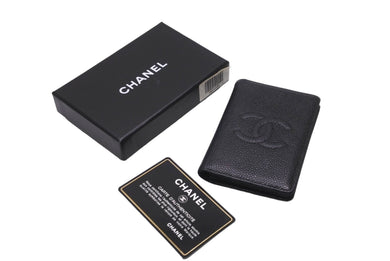 シャネル CHANEL ココマーク カードケース 名刺入れ キャビアスキン ブラック A13503 7651829７番代 美品 中古 62121