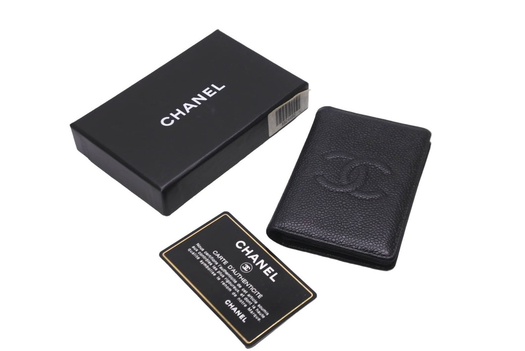 シャネル CHANEL ココマーク カードケース 名刺入れ キャビアスキン ブラック A13503 7651829７番代 美品 中古 62121