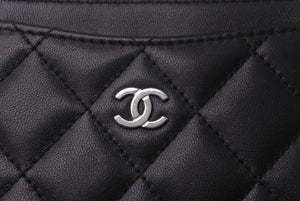 CHANEL シャネル カードケース ココマーク ランダム番台 ラムスキン キルティング ブラック バーガンディ 美品 中古 62122