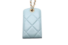 Load image into Gallery viewer, CHANEL シャネル ラゲージタグ カードケース パスケース 29番台 ココマーク ブルー ラムスキン ゴールド金具 美品 中古 62124