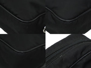 PRADA プラダショルダーバッグ トライアングルロゴ スタッズ ナイロン ブラック グリーン 1BC167 シルバー金具 中古 62126 