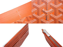 画像をギャラリービューアに読み込む, GOYARD ゴヤール インサートルイーズ カードケース INSLOUMMLTY07CL07P PVC カーフスキン オレンジ ヘリンボーン 美品 中古 62131