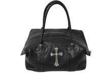 Load image into Gallery viewer, 極美品 CHROME HEARTS クロムハーツ モニカ ハンドバッグ ラージクロス ブラック カーフ シルバー金具 中古 62133