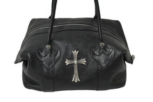 Load image into Gallery viewer, 極美品 CHROME HEARTS クロムハーツ モニカ ハンドバッグ ラージクロス ブラック カーフ シルバー金具 中古 62133