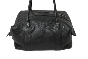 極美品 CHROME HEARTS クロムハーツ モニカ ハンドバッグ ラージクロス ブラック カーフ シルバー金具 中古 62133