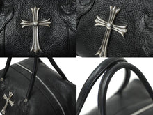 Load image into Gallery viewer, 極美品 CHROME HEARTS クロムハーツ モニカ ハンドバッグ ラージクロス ブラック カーフ シルバー金具 中古 62133