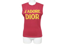 Load image into Gallery viewer, Christian Dior クリスチャンディオール ガリアーノ期 ロゴプリント タンクトップ ボルドー コットン サイズ40 2H12155300 美品 中古 63164