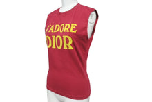 Load image into Gallery viewer, Christian Dior クリスチャンディオール ガリアーノ期 ロゴプリント タンクトップ ボルドー コットン サイズ40 2H12155300 美品 中古 63164